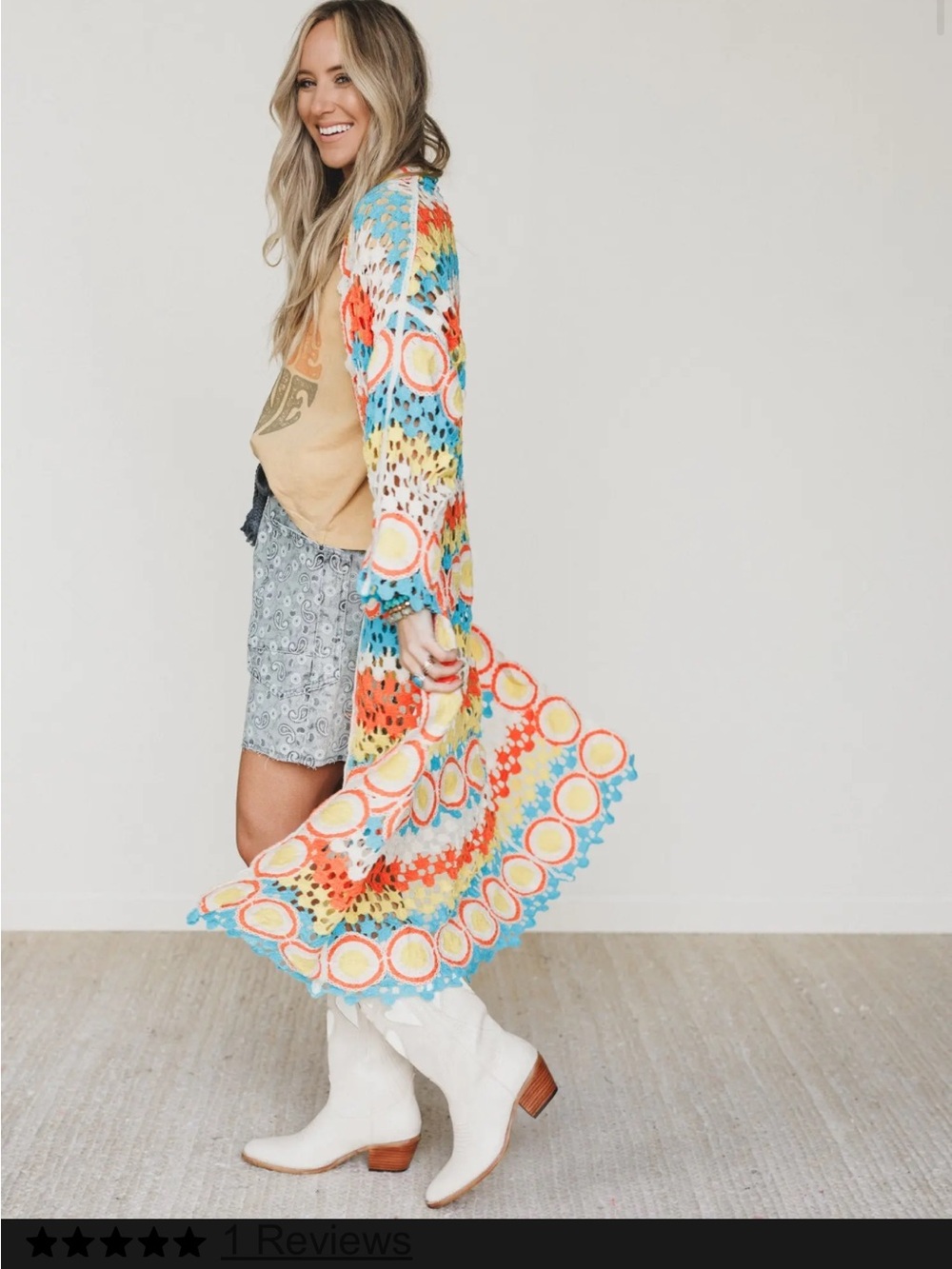 Crochet Multi-Color Cardigan - Picture 4 of 10